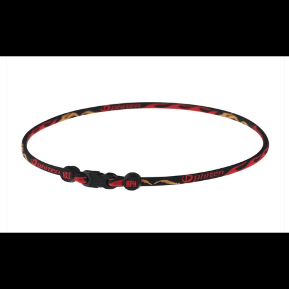 Lot of 2 Phiten X30 FIREBALL TITANIUM NECKLACE